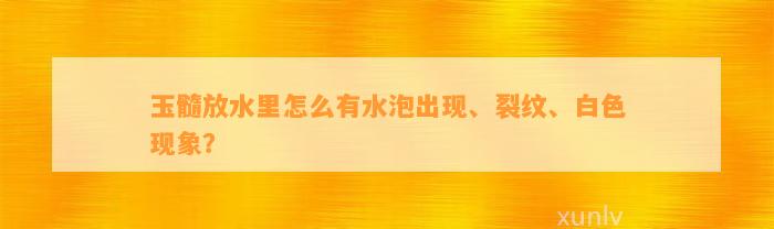 玉髓放水里怎么有水泡出现、裂纹、白色现象？