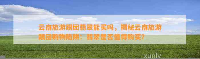 云南旅游跟团翡翠能买吗，揭秘云南旅游跟团购物陷阱：翡翠是不是值得购买？