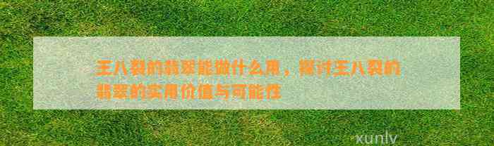 王八裂的翡翠能做什么用，探讨王八裂的翡翠的实用价值与可能性