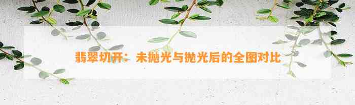 翡翠切开：未抛光与抛光后的全图对比