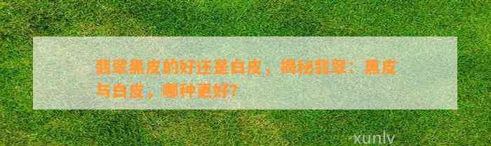 翡翠黑皮的好还是白皮，揭秘翡翠：黑皮与白皮，哪种更好？