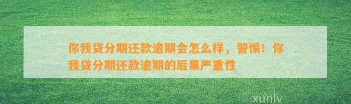 你我贷分期还款逾期会怎么样，警惕！你我贷分期还款逾期的后果严重性