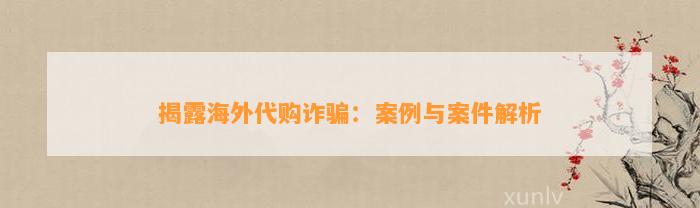 揭露海外代购诈骗：案例与案件解析