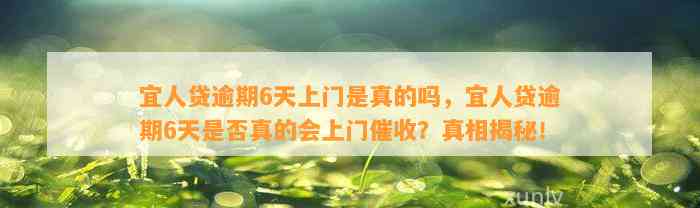 宜人贷逾期6天上门是真的吗，宜人贷逾期6天是否真的会上门催收？真相揭秘！