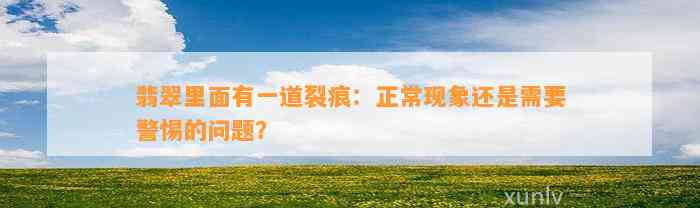 翡翠里面有一道裂痕：正常现象还是需要警惕的疑问？