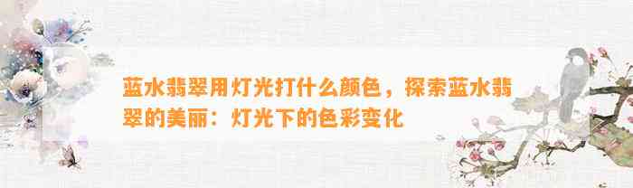 蓝水翡翠用灯光打什么颜色，探索蓝水翡翠的美丽：灯光下的色彩变化