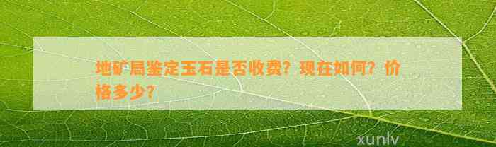 地矿局鉴定玉石是不是收费？现在怎样？价格多少？