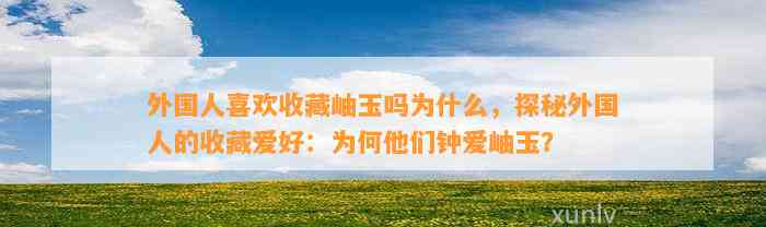 外国人喜欢收藏岫玉吗为什么，探秘外国人的收藏爱好：为何他们钟爱岫玉？