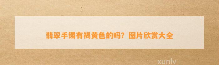 翡翠手镯有褐黄色的吗？图片欣赏大全