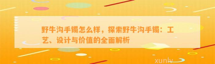 野牛沟手镯怎么样，探索野牛沟手镯：工艺、设计与价值的全面解析