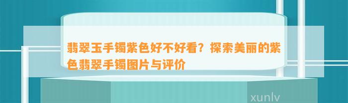 翡翠玉手镯紫色好不好看？探索美丽的紫色翡翠手镯图片与评价