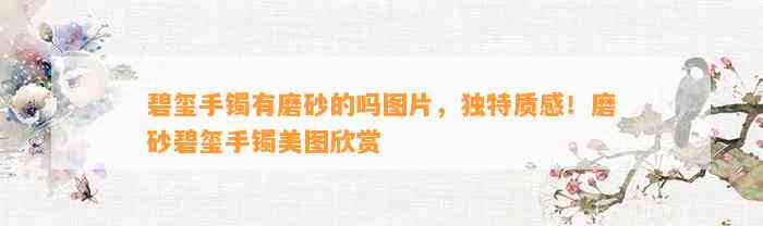 碧玺手镯有磨砂的吗图片，特别质感！磨砂碧玺手镯美图欣赏