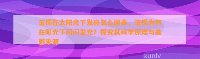 玉镯在太阳光下发亮怎么回事，玉镯为何在阳光下闪闪发光？探究其科学原理与美感来源