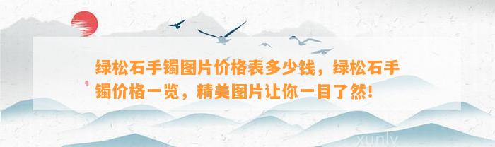 绿松石手镯图片价格表多少钱，绿松石手镯价格一览，精美图片让你一目了然！