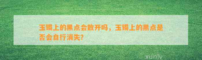 玉镯上的黑点会散开吗，玉镯上的黑点是不是会自行消失？