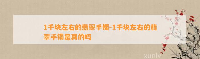 1千块左右的翡翠手镯-1千块左右的翡翠手镯是真的吗