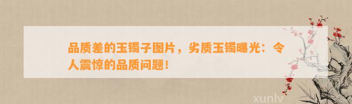 品质差的玉镯子图片，劣质玉镯曝光：令人震惊的品质疑问！