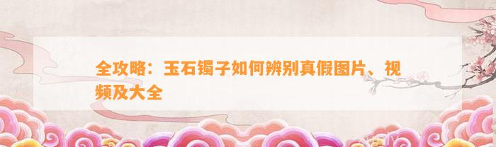 全攻略：玉石镯子怎样辨别真假图片、视频及大全