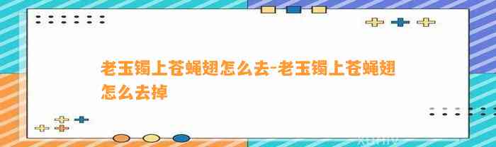 老玉镯上苍蝇翅怎么去-老玉镯上苍蝇翅怎么去掉