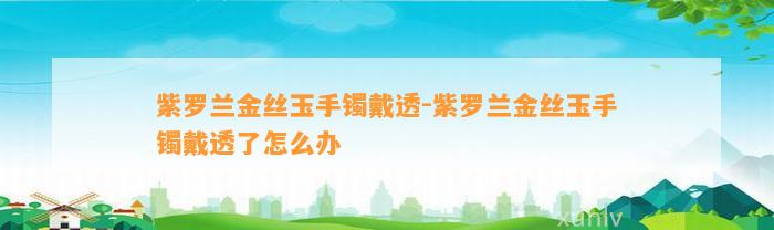 紫罗兰金丝玉手镯戴透-紫罗兰金丝玉手镯戴透了怎么办