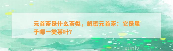 元首茶是什么茶类，解密元首茶：它是属于哪一类茶叶？