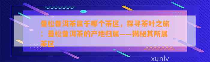 曼松普洱茶属于哪个茶区，探寻茶叶之旅：曼松普洱茶的产地归属——揭秘其所属茶区