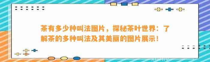 茶有多少种叫法图片，探秘茶叶世界：熟悉茶的多种叫法及其美丽的图片展示！