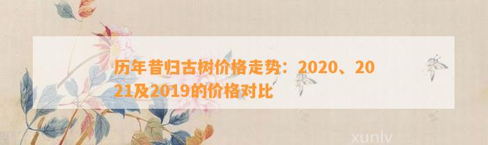 历年昔归古树价格走势：2020、2021及2019的价格对比