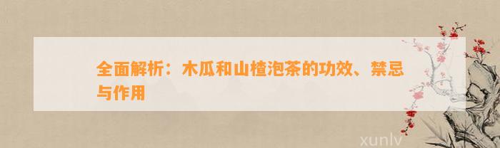 全面解析：木瓜和山楂泡茶的功效、禁忌与作用