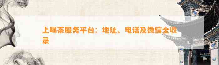 上喝茶服务平台：地址、电话及微信全收录