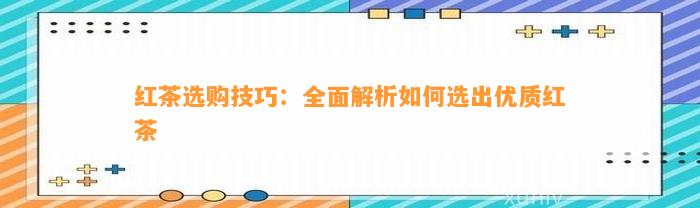 红茶选购技巧：全面解析怎样选出优质红茶