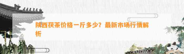 陕西茯茶价格一斤多少？最新市场行情解析