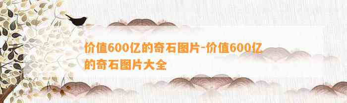 价值600亿的奇石图片-价值600亿的奇石图片大全