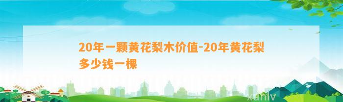 20年一颗黄花梨木价值-20年黄花梨多少钱一棵