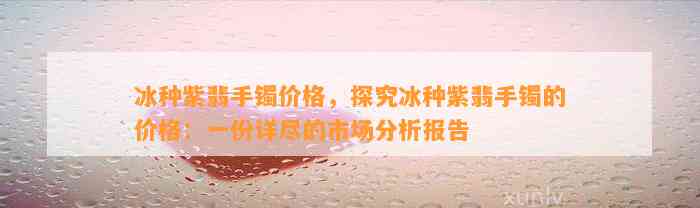 冰种紫翡手镯价格，探究冰种紫翡手镯的价格：一份详尽的市场分析报告