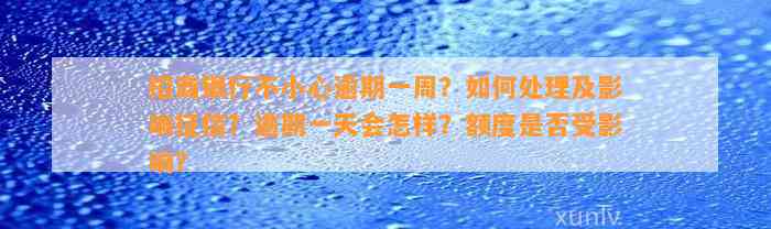 招商银行不小心逾期一周？如何处理及影响征信？逾期一天会怎样？额度是否受影响？