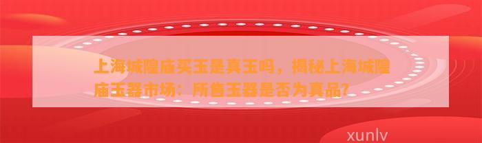 上海城隍庙买玉是真玉吗，揭秘上海城隍庙玉器市场：所售玉器是不是为真品？