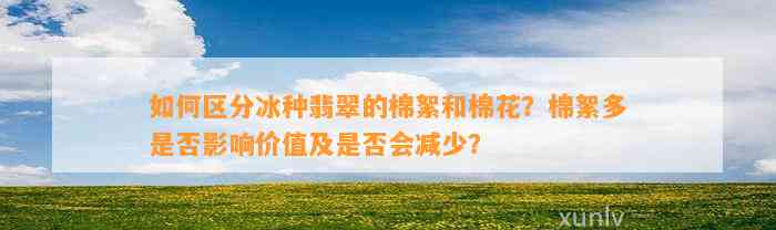 怎样区分冰种翡翠的棉絮和棉花？棉絮多是不是作用价值及是不是会减少？