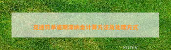 交通罚单逾期滞纳金计算方法及处理方式