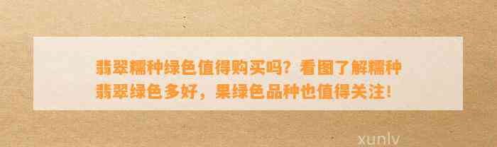 翡翠糯种绿色值得购买吗？看图熟悉糯种翡翠绿色多好，果绿色品种也值得关注！