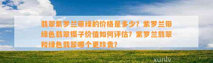 翡翠紫罗兰带绿的价格是多少？紫罗兰带绿色翡翠镯子价值怎样评估？紫罗兰翡翠和绿色翡翠哪个更珍贵？