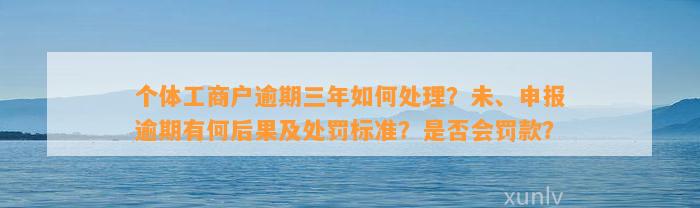 个体工商户逾期三年如何处理？未、申报逾期有何后果及处罚标准？是否会罚款？