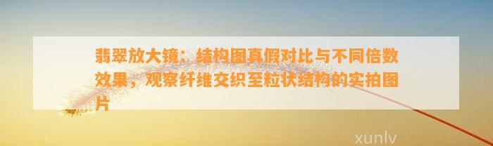 翡翠放大镜：结构图真假对比与不同倍数效果，观察纤维交织至粒状结构的实拍图片