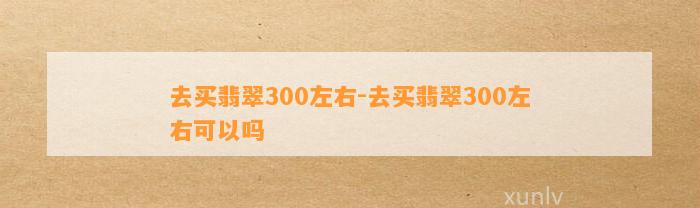 去买翡翠300左右-去买翡翠300左右可以吗