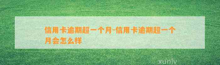 信用卡逾期超一个月-信用卡逾期超一个月会怎么样