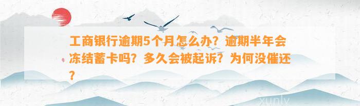 工商银行逾期5个月怎么办？逾期半年会冻结蓄卡吗？多久会被起诉？为何没催还？