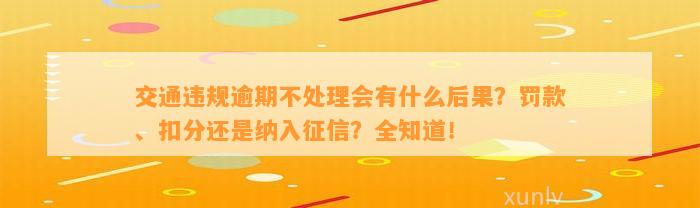 交通违规逾期不处理会有什么后果？罚款、扣分还是纳入征信？全知道！